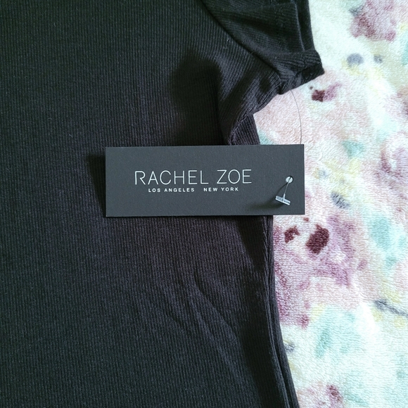 Rachel Zoe Ribbed Black🖤 Henley Top  - NWT - Picture 5 of 9